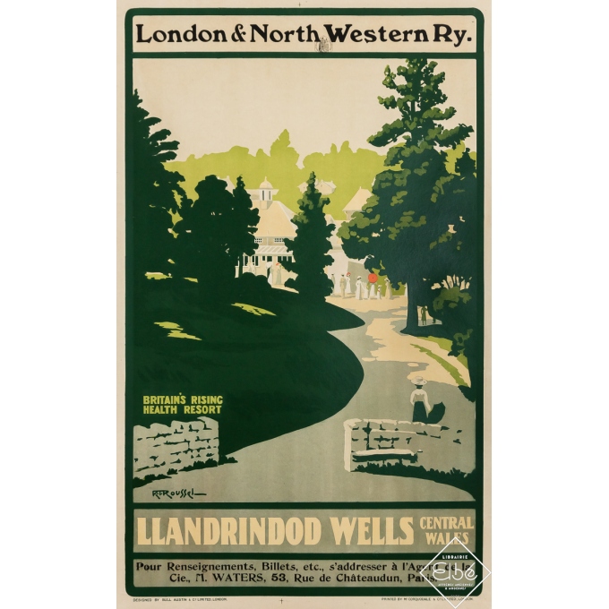 Affiche ancienne de voyage - London & North Western Ry - R. T. Roussel - Circa 1910 - 101.5 par 63.5 cm