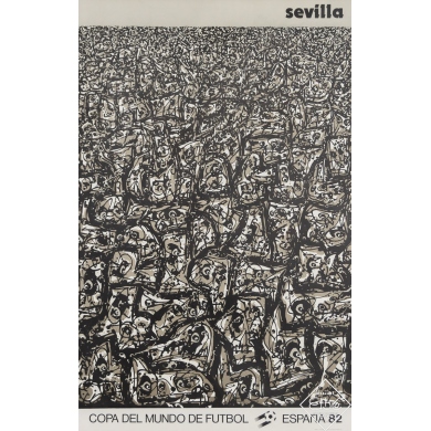 Vintage advertisement poster - Copa del Mundo de Futbol Espana 82 - Sevilla - Saura - 1982 - 37.4 by 24 inches