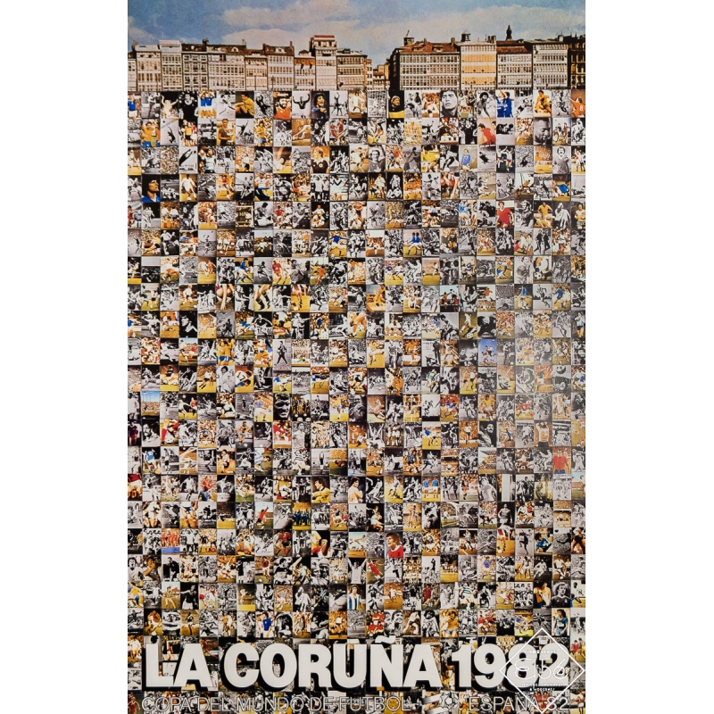 Affiche ancienne de publicité - Copa del Mundo de Futbol Espana 82 - La Coruna - Erro - 1982 - 95 par 61 cm