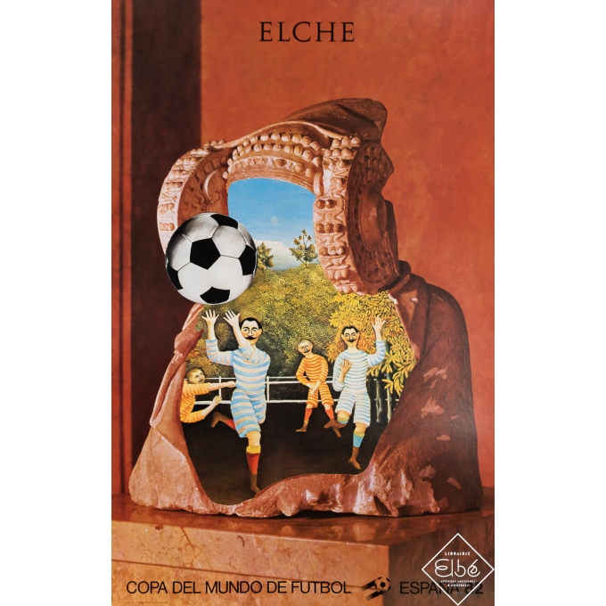 Affiche ancienne de publicité - Copa del Mundo de Futbol Espana 82 - Elche - Jiri Kolar - 1982 - 95 par 61 cm