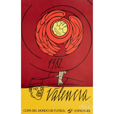 Affiche ancienne de publicité - Copa del Mundo de Futbol Espana 82 - Valencia - Adami - 1982 - 95 par 61 cm