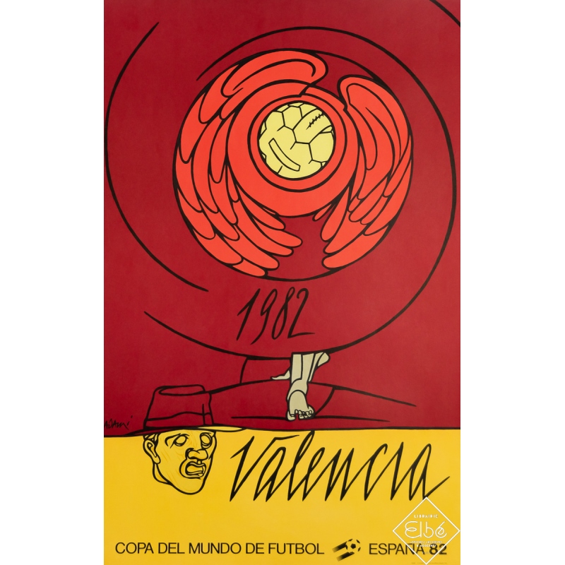 Affiche ancienne de publicité - Copa del Mundo de Futbol Espana 82 - Valencia - Adami - 1982 - 95 par 61 cm
