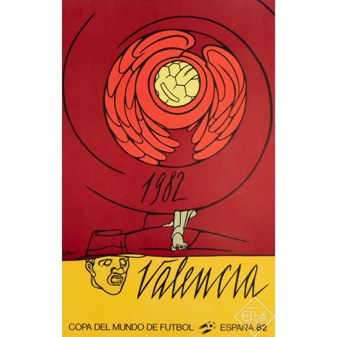 Affiche ancienne de publicité - Copa del Mundo de Futbol Espana 82 - Valencia - Adami - 1982 - 95 par 61 cm