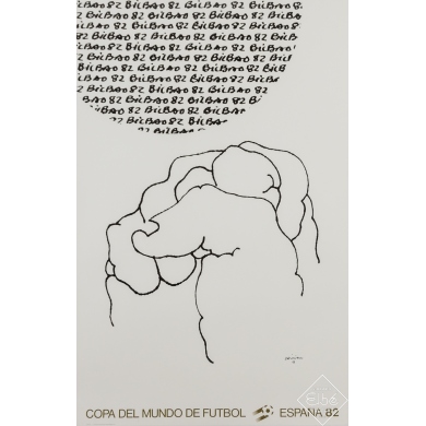 Vintage advertisement poster - Copa del Mundo de Futbol Espana 82 - Bilbao - Chilida - 1982 - 37.4 by 24 inches