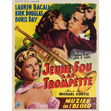 Vintage movie poster - Jeune Fou à la Trompette - Wik - 1950 - 18.5 by 14.2 inches