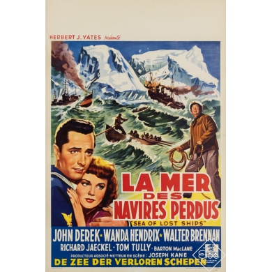 Affiche ancienne de film - La Mer des Navires Perdus - Sea of Lost Ships - 1953 - 56 par 37 cm