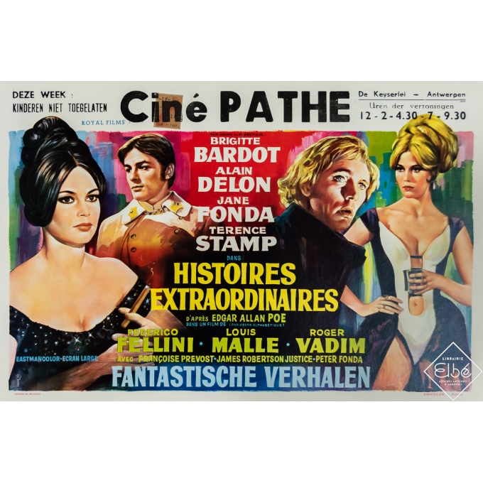 Vintage movie poster - Histoires Extraordinaires - 1968 - 14 by 21.7 inches