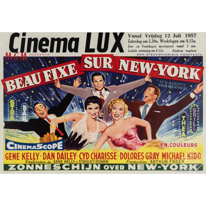 Original vintage poster - Beau Fixe sur New-York - It's Always Fair Weather - 1957 - 15 by 21.9 inches