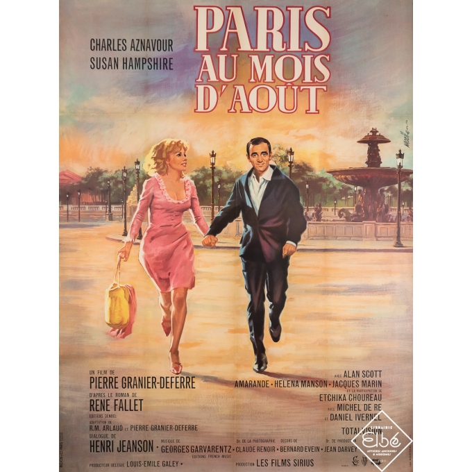 Vintage movie poster - Paris au Mois d'Août - Mascii - 1966 - 63 by 47.2 inches