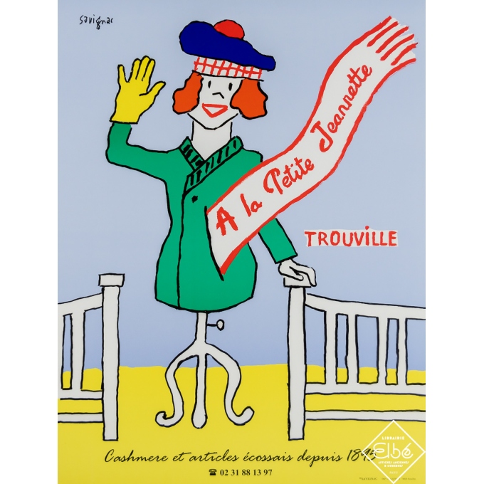 Affiche ancienne de publicité - A la Petite Jeannette - Trouville - Savignac - Circa 1990 - 61 par 46 cm