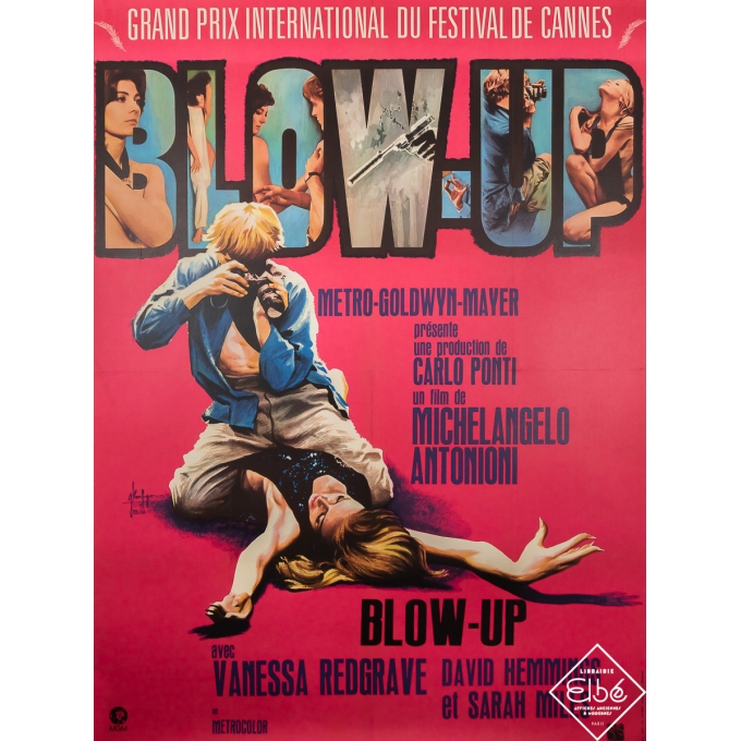 Affiche ancienne de film - Blow Up - Georges Kerfyser - 1969 - 160 par 120 cm