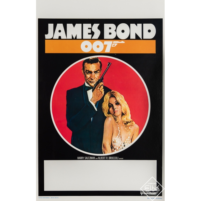 Vintage movie poster - James Bond - 007 - Festival - United Artists - Circa 1970 - 21.3 by 13.8 inches