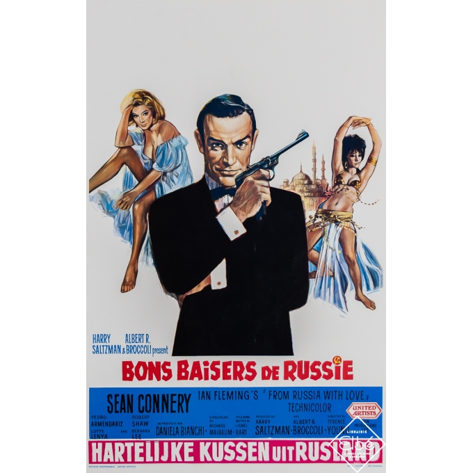 Vintage movie poster - Bons Baisers de Russie - United Artists - 1964 - 21.5 by 14 inches