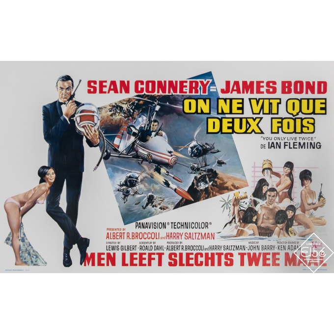 Vintage movie poster - James Bond - On ne vit que deux fois - CIC - 1967 - 14.2 by 21.7 inches