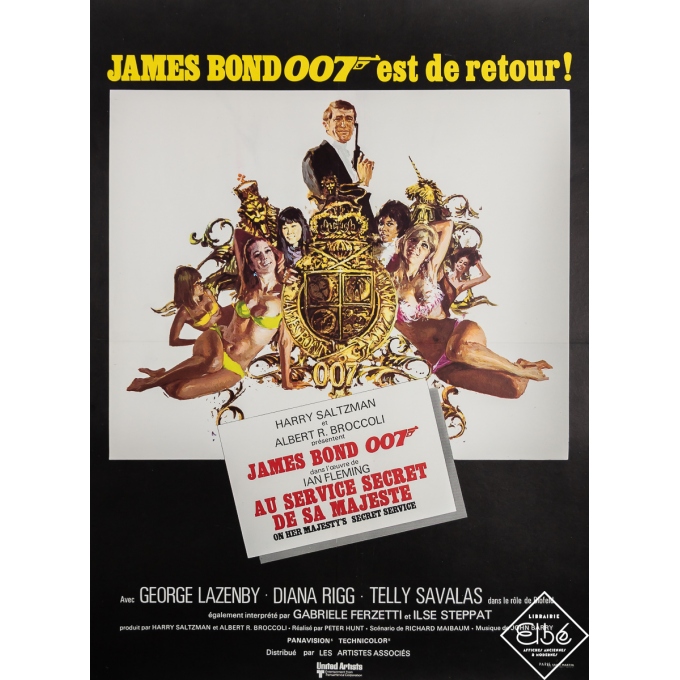 Affiche ancienne de film - James Bond - 007 Au Service Secret de sa Majesté - United Artists - 1969 - 78 par 57 cm