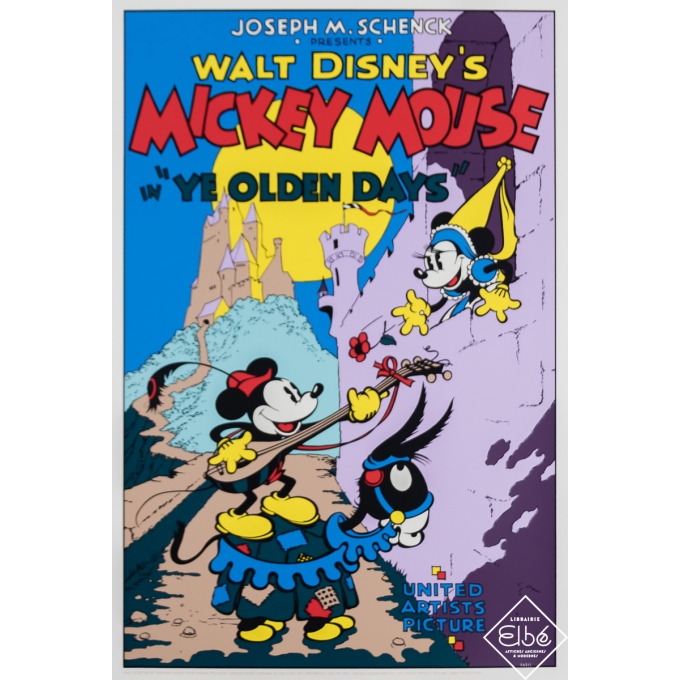Affiche ancienne de film - Ye Olden Days - Mickey Mouse - Walt Disney Production - Circa 1980 - 79 par 57 cm
