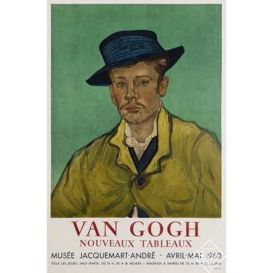 Affiche ancienne d'exposition - Van Gogh - Musée Jacquemart-André - Théo Chagall - 1960 - 76 par 50 cm