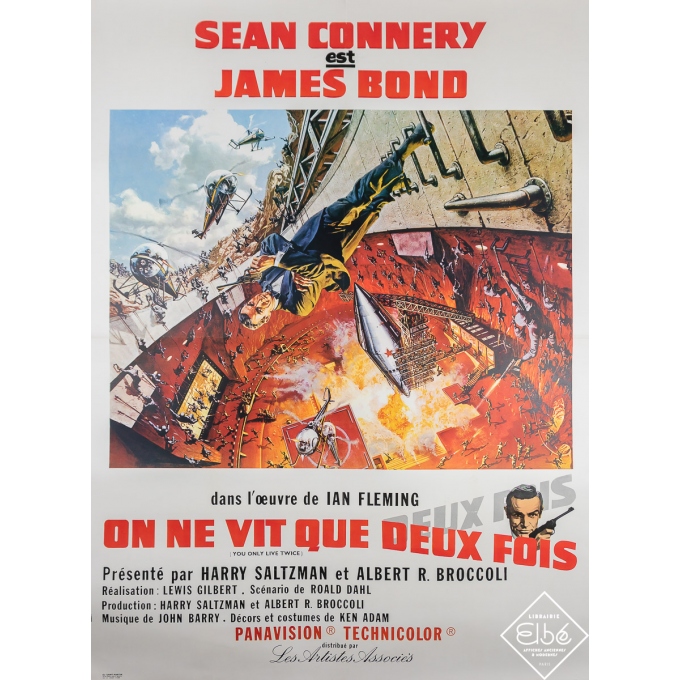 Affiche ancienne de film - James Bond - 007 - On ne vit que deux fois - 1967 - 160 par 120 cm