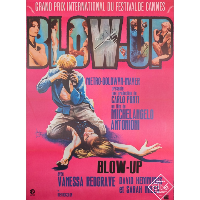 Affiche ancienne de film - Blow Up - Georges Kerfyser - 1969 - 160 par 120 cm