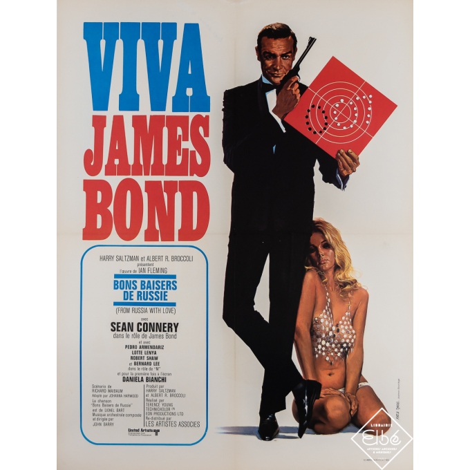 Vintage movie poster - Viva James Bond - Bons Baisers de Russie - Yves Thos - 1975 - 31.5 by 23.6 inches