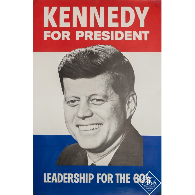 Affiche ancienne originale - Kennedy for President - Citizen for Kennedy & Johnson - Circa 1960 - 105.5 par 69.5 cm