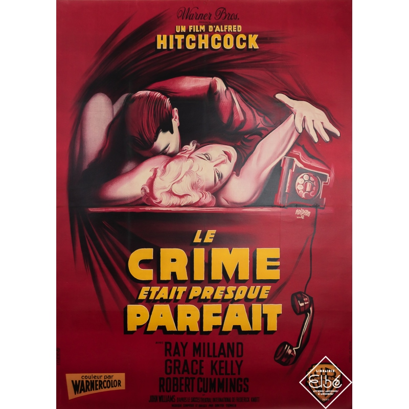 Vintage movie poster - Le Crime était Presque Parfait - René Péron - 1960 - 62.6 by 45.5 inches