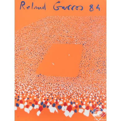 Affiche ancienne originale - Roland Garros 84 - Gilles Aillaud - 1984 - 75 par 57 cm