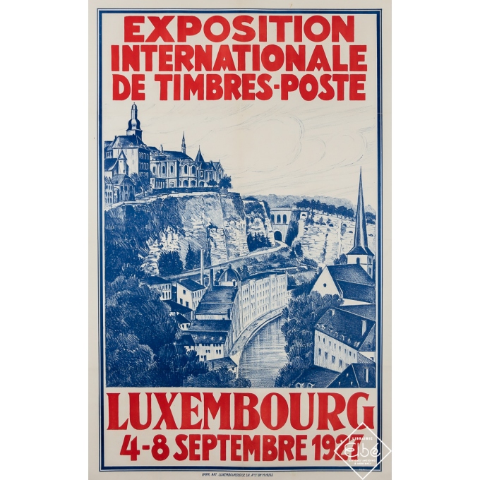Affiche ancienne originale - Exposition internationale de timbres-poste -  - 1927 - 94 par 60 cm