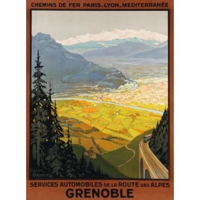 Affiche originale Grenoble - Roger Broders - 1922