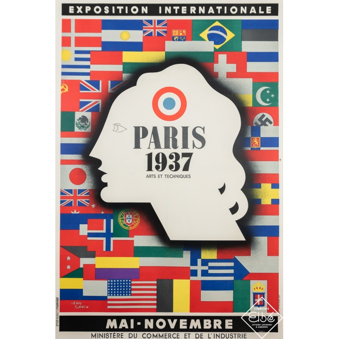 Original vintage poster - Exposition Internationale - Paris - Jean Carlu - 1937 - 46.9 by 31.5 inches