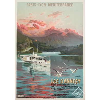 Affiche ancienne de voyage de François Hugo d'Alesi Circa...