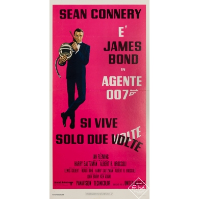 Vintage movie poster - James Bond - Si Vive Solo Due Volte -  - 1967 - 28 by 12.8 inches
