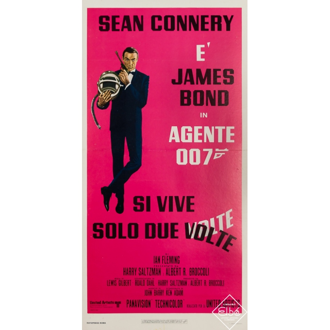 Vintage movie poster - James Bond - Si Vive Solo Due Volte -  - 1967 - 28 by 12.8 inches