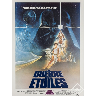 Vintage movie poster - Star Wars - Georges Lucas - 1977 - 31.9 by 24 inches