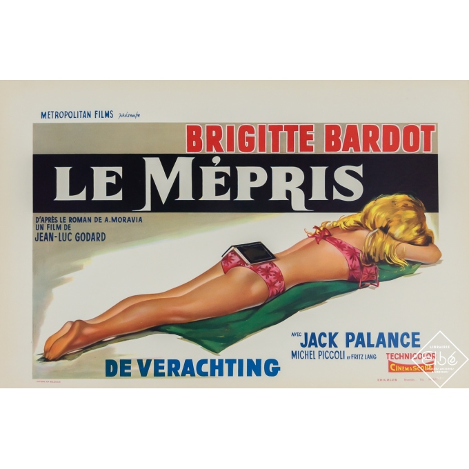 Affiche ancienne de film - Le Mépris - Circa 1960 - 36.5 par 54.5 cm