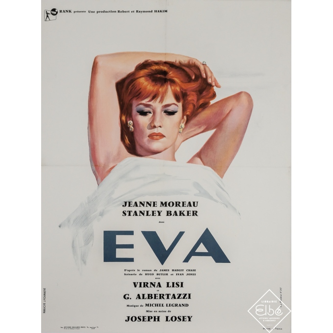 Affiche ancienne de film - Eva - J. Fourastié - 1962 - 80 par 60 cm