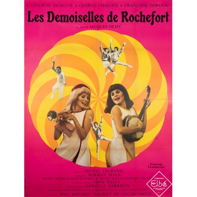 Vintage movie poster - Les Demoiselles de Rochefort - Ferracci - 1967 - 63 by 47.2 inches