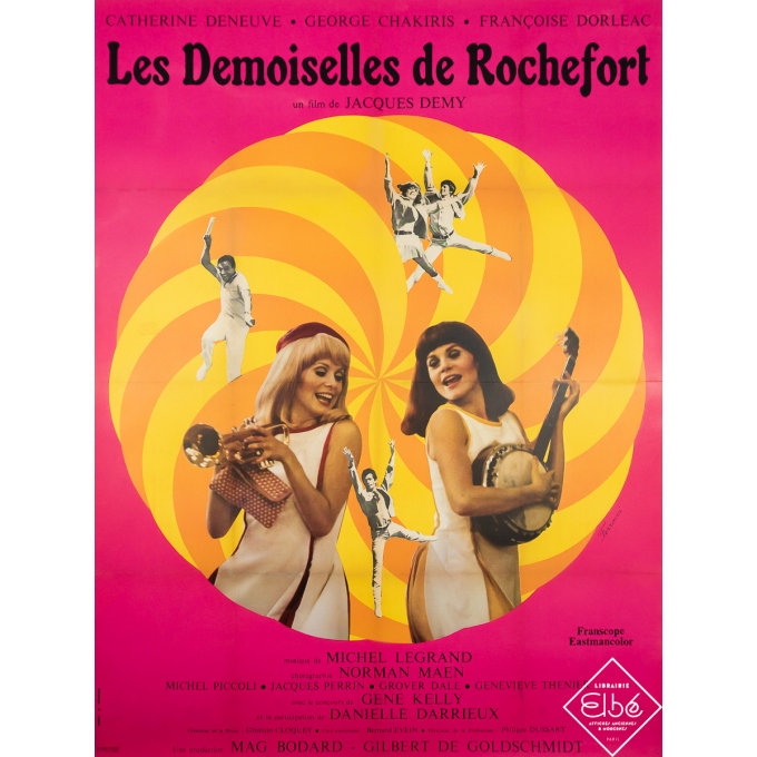 Vintage movie poster - Les Demoiselles de Rochefort - Ferracci - 1967 - 63 by 47.2 inches