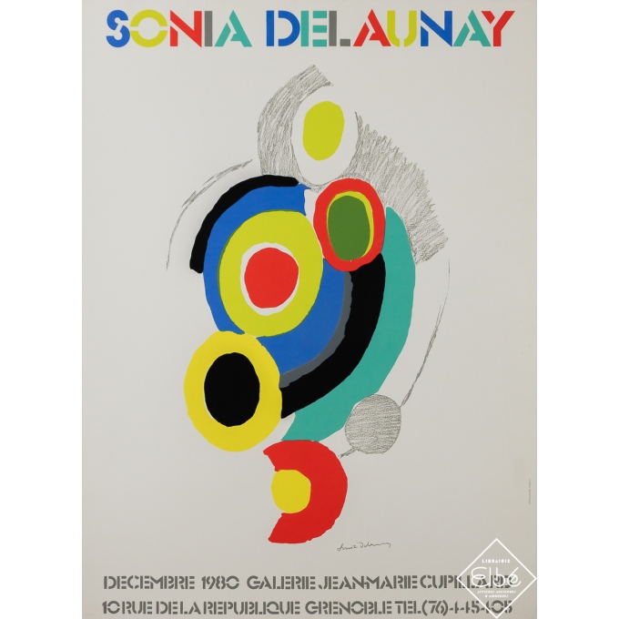 Affiche ancienne d'exposition - Sonia Delaunay - Sonia Delaunay - 1980 - 76 par 56 cm