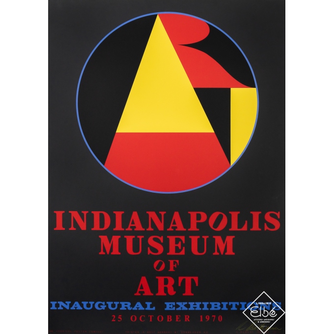 Affiche ancienne originale - Indianapolis Museum of Art - Robert Indiana - 1970 - 87.5 par 63 cm