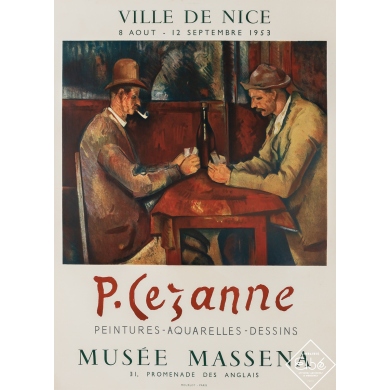 Vintage exhibition poster - Ville de Nice - P.Cezanne - Paul Cézanne - 1953 - 25.8 by 18.9 inches
