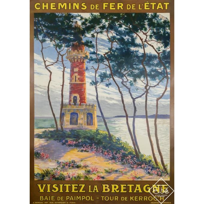 Vintage poster Chemins de Fer de l'Etat - Visitez la Bretagne - Louis Houpin - Circa 1930 - 41.1 by 29.5 inches Vintage poster Chemins de Fer de l'Etat - Visitez la Bretagne - Louis Houpin - Circa 1930 - 41.1 by 29.5 inches