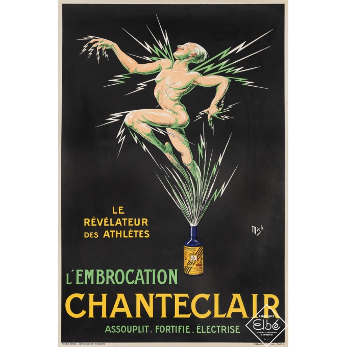 Affiche ancienne de publicité - Chanteclair - Mich - Circa 1925 - 59 par 40 cm