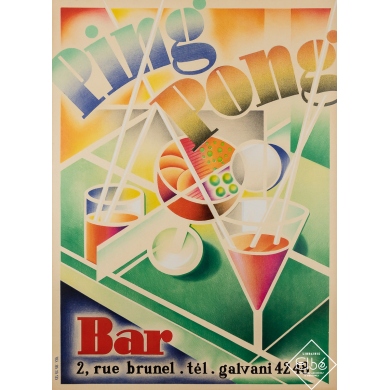 Vintage advertisement poster - Ping Pong Bar - Circa 1930 - 32.3 by 23.4 inches