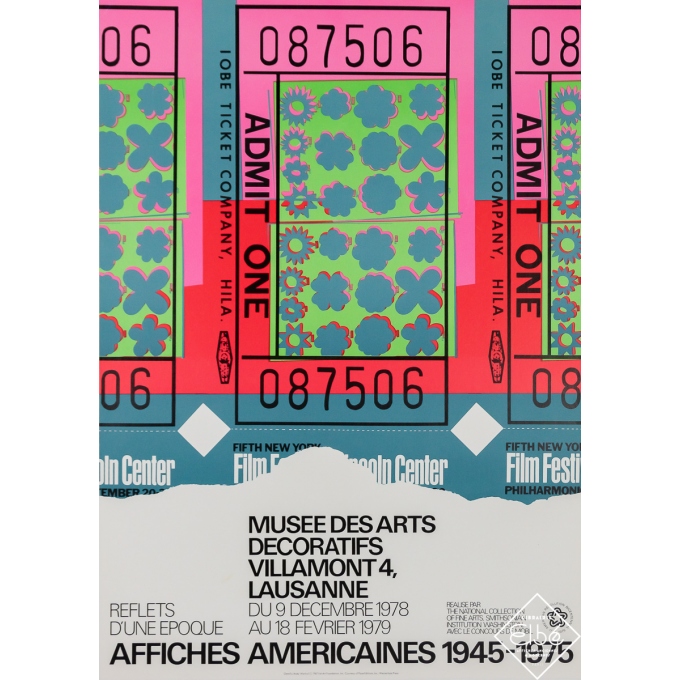 Affiche ancienne d'exposition - Musée des Arts Décoratifs Villamont 4, Lausanne - Andy Warhol - 1978 - 64 par 45.5 cm