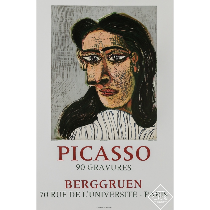 Affiche ancienne d'exposition - Picasso - Berggruen - Picasso - 1971 - 71.5 par 51 cm