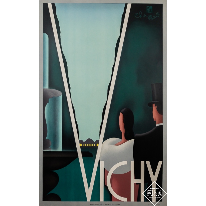 Affiche ancienne de voyage - Vichy - Lucien Chauffard - 1928 - 100 par 62.5 cm