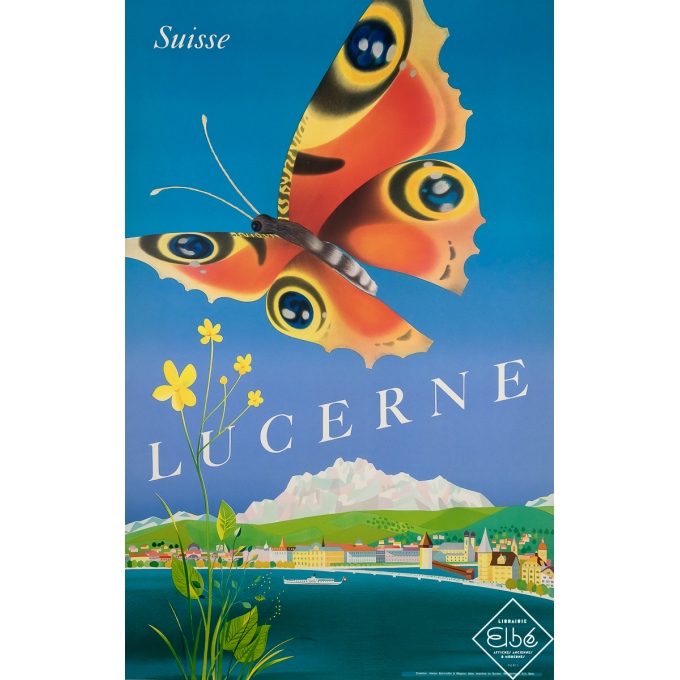 Vintage travel poster - Lucerne - Suisse - Atelier Schmidlin & Magoli - Circa 1950 - 40.2 by 25.6 inches