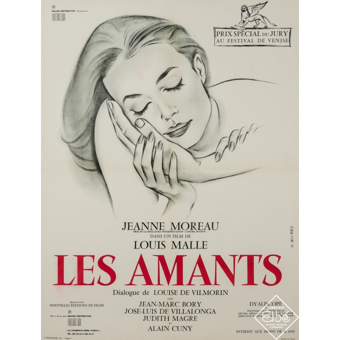 Vintage movie poster - Les Amants - G. Allard - 1958 - 31.5 by 23.6 inches Vintage movie poster - Les Amants - G. Allard - 1958 - 31.5 by 23.6 inches