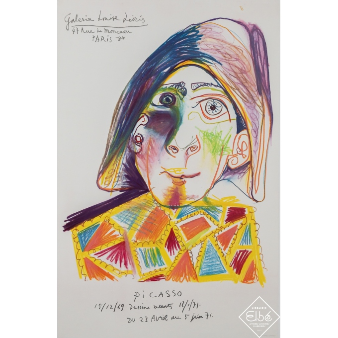 Affiche ancienne d'exposition - Galerie Louise Leiris - Picasso - Picasso - 1971 - 76.5 par 50 cm